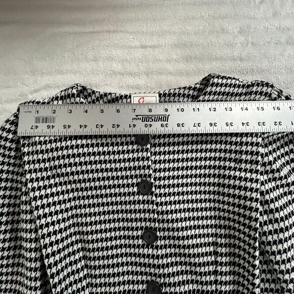 Eber San Francisco Womens Houndstooth Button Front Bodycon Dress Size 11 Career - Picture 5 of 8